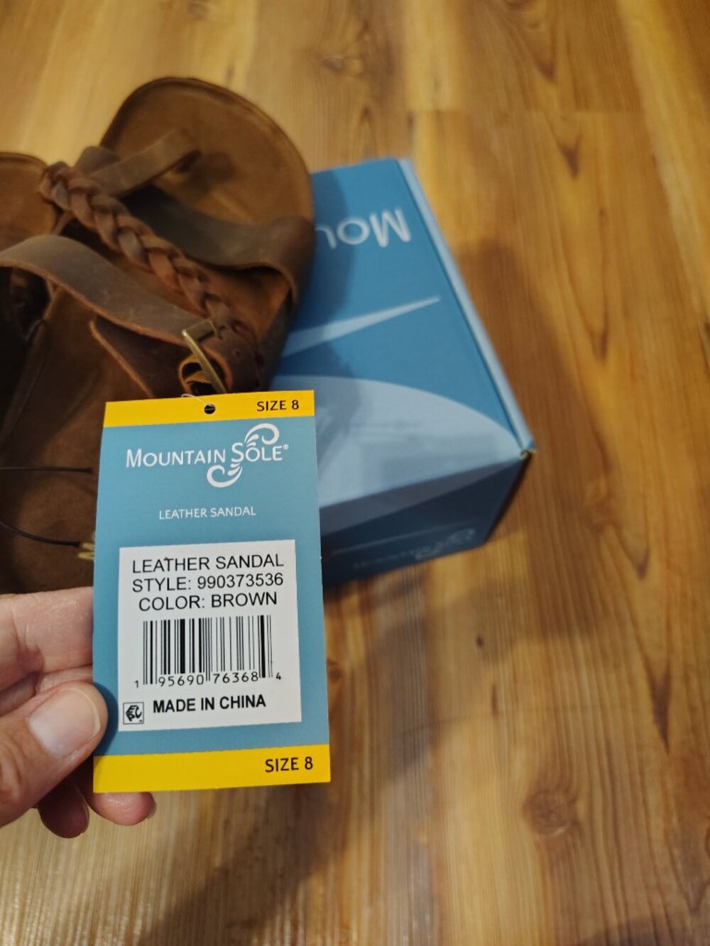Mountain Sole Women's Dark Brown Braided Leather Footbed Sandals Size 8 NIB NWT - Picture 7 of 9